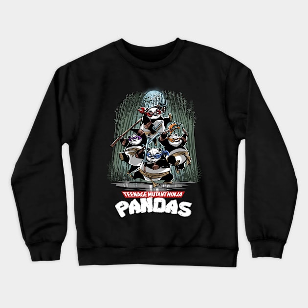 Teenage Mutant Ninja Pandas Crewneck Sweatshirt by Zascanauta